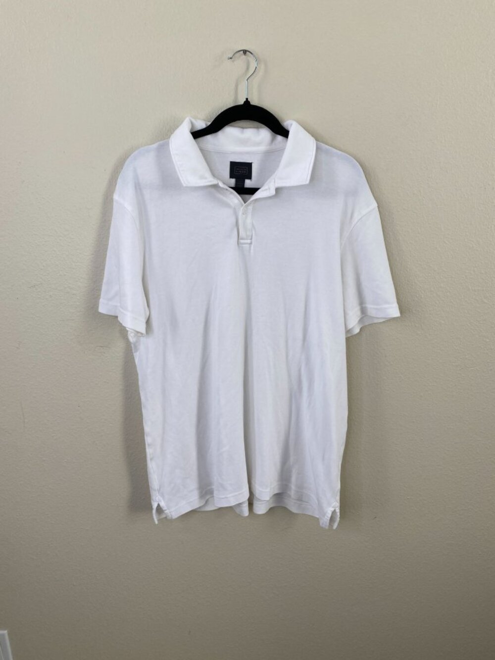 14th & Union Mens White Cotton Polo Shirt L Made In India Classic Short Sleeve